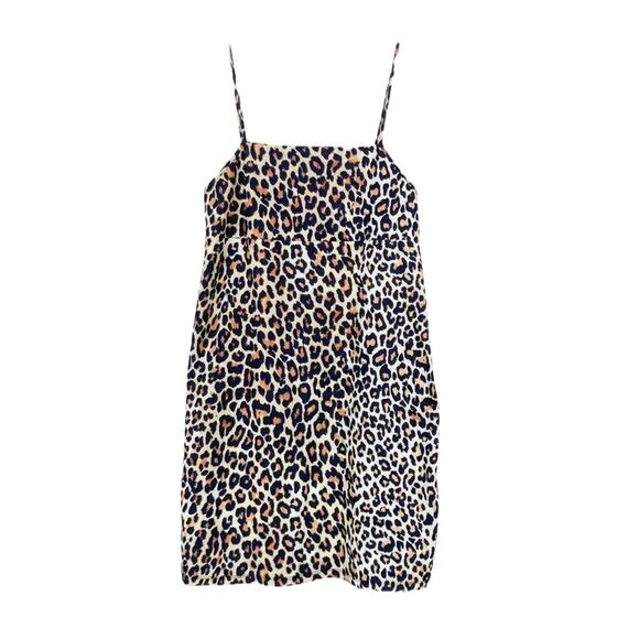 Zara Trafaluc Leopard Print Spaghetti Strap Mini Dress Sz S - Picture 1 of 6